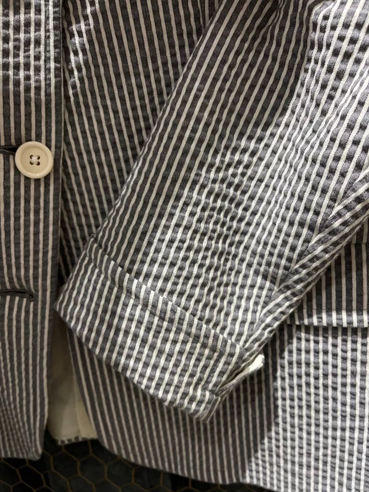 Ladies’ Belvest Gray & White Striped Jacket