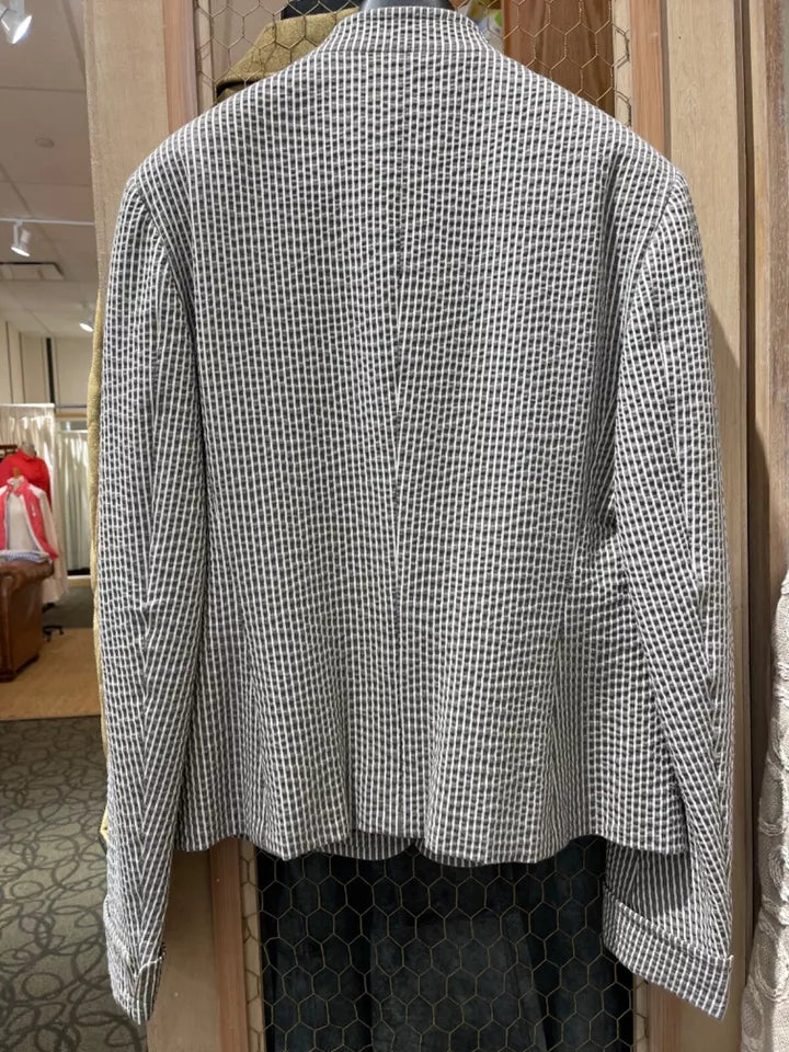 Ladies’ Belvest Gray & White Striped Jacket